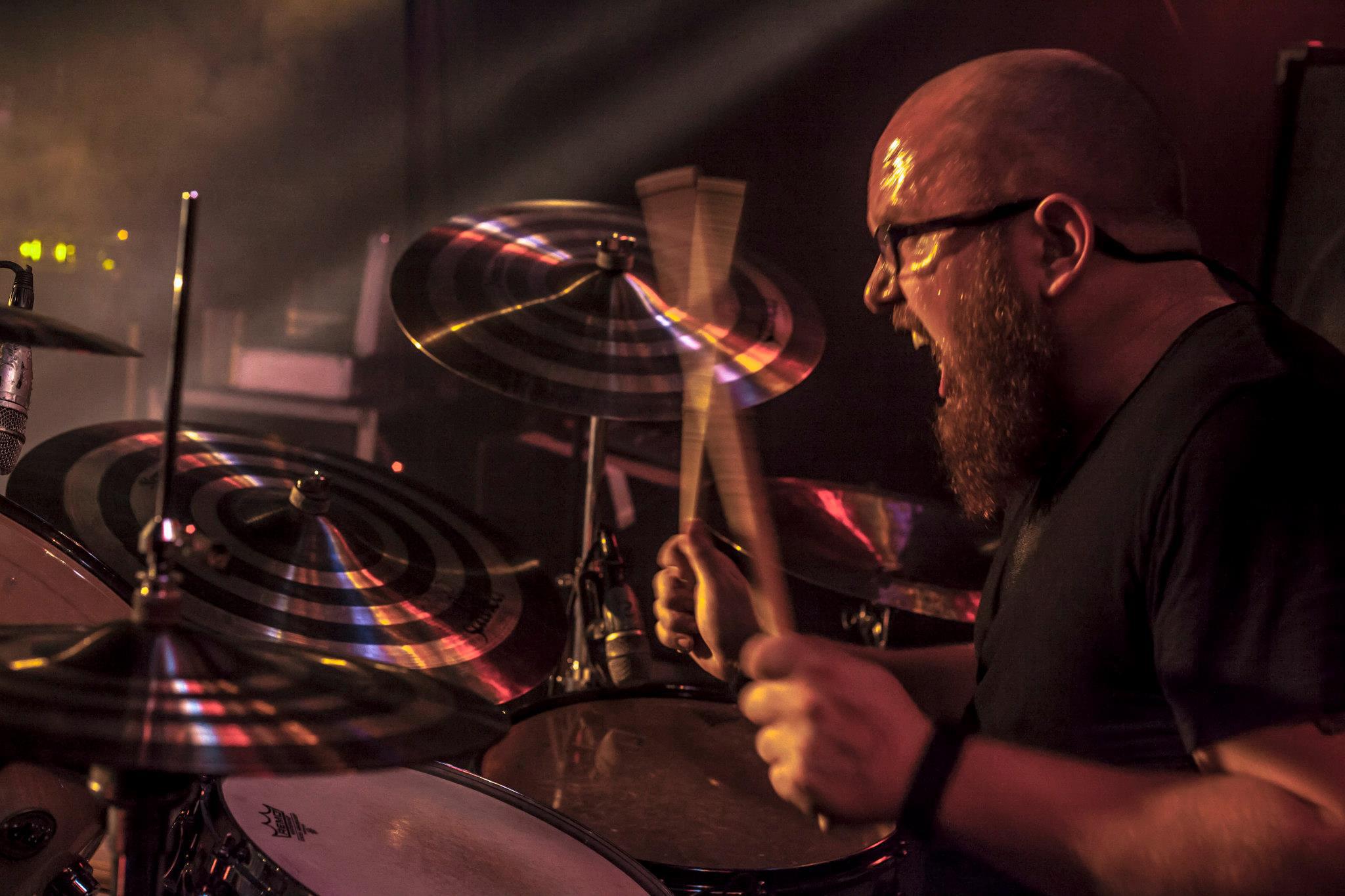 Cousin Dave in Action behind the drums