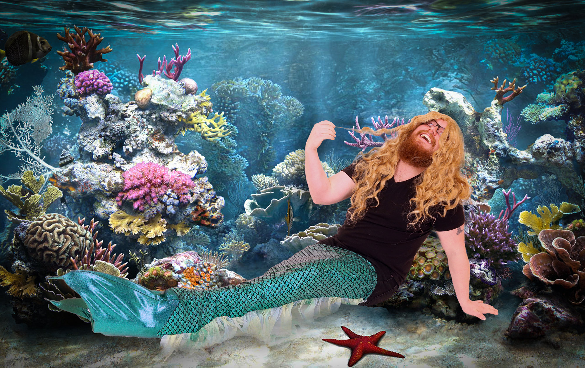 Cousin Dave as a mermaid